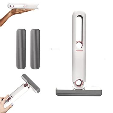 Imagem de Mop de Squeeze Portátil para Uso Úmido e Seco Absorvente Sem Lavagem Manual Preguiçosos com Design Puxar Empurrar Limpeza Casa Carro Desidratação Fáci