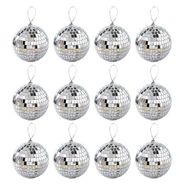 Imagem de Cocoarm Enfeites de árvore de Natal Decorações de árvore de Natal Ornamentos de Bola de Espelhos Bola de Discote (6cm)