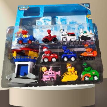 Imagem de Kit Paw Patrol, patrulha canina 10 carros 1 mini farol com rampa - Sem