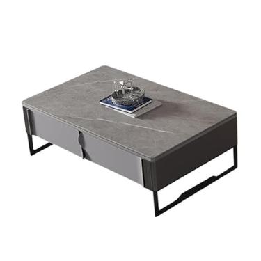 Imagem de Mesa central de ardósia mesa de centro moderna minimalista tamanho sala de estar armazenamento ardósia mesa de centro armário de chão mesa de quarto