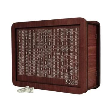 Imagem de Cofrinho De Madeira Artesanal Reutilizável Com Objetivo De Poupança E 