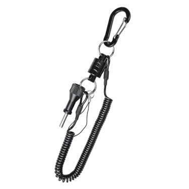 Imagem de Cordão de mergulho magnético de liberação rápida anel de conexão ferramentas de pesca com mosca com cordão retrátil enrolado e parafusos de polegar de liga de alumínio para câmera de ação subaquática