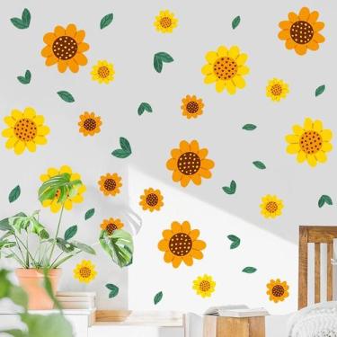 Imagem de Adesivos de parede Sunflower Cartoon Daisy PVC 30x90cm Self-Adh - yiwe
