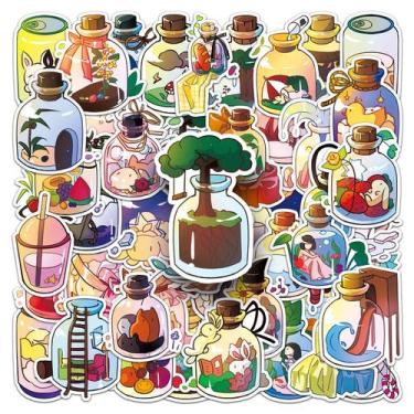 Imagem de Pacote de adesivos Creative Cartoon Bottle, vinil impermeável, 50 unid