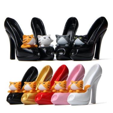 Imagem de Estatuetas criativas 3D para gatos de salto alto para decoração de jar