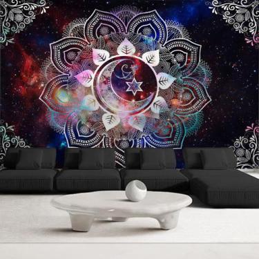 Imagem de Tapeçaria para pendurar na parede Bohemian Mandala Moon 150 cm x 130 c