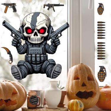 Imagem de Adesivos de parede Halloween Skull Cartoon Soldier 36x44cm PVC - yiwei