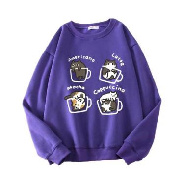 Imagem de Hoodie Estilo Americano Com Estampa De Gato Para Homens E Mulheres, Su