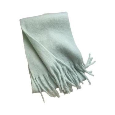 Imagem de Cachecol De Luxo Feminino Em Cashmere, Xale Grosso E Quente Com Franja