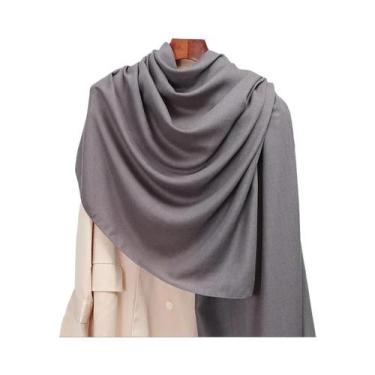 Imagem de Cachecol Pashmina Feminino de Inverno - Quente, com Borla e Listras, Q