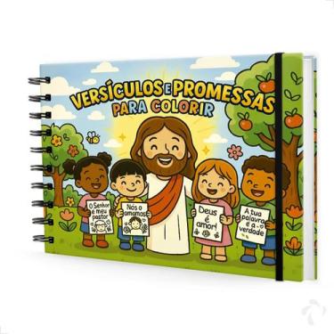 Imagem de Livro de Colorir Infantil Capa Dura Tema Bíblico Promessas - NISTI PRI