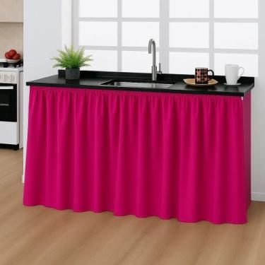 Imagem de Cortina de pia cozinha 1.40 x 0.80 lisa - KAISA CONFECÇÕES, PINK