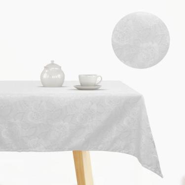 Imagem de Toalha De Mesa 8Lugares Quadrada Jacquard 220x220Cm Admirare, Branca