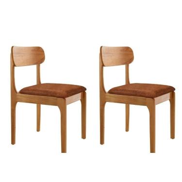 Imagem de Conjunto Com 2 Cadeiras De Jantar Star Moderna Mobília Star Puce/imbuia Natural