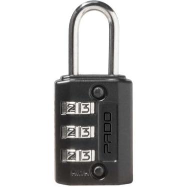 Imagem de Cadeado Segredo Zamac Preto SZ 20 3 Segredos - Pado