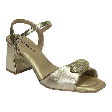 Imagem de Sandália Piccadilly Salto Bloco Flavia 626053 Ouro, Ouro, 38