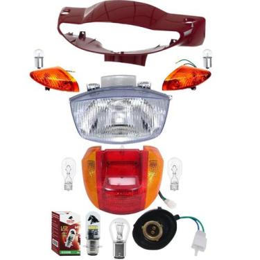 Imagem de Carenagem Farol + Piscas + Lanterna Biz 100 Vermelho 04 Á 05 - DNSA