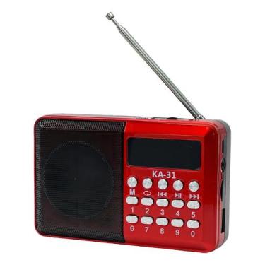 Imagem de Mini rádio fm portátil entrada pendrive bluetooth recarregável jd-31 -