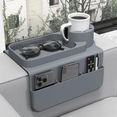 Imagem de Porta Controle Remoto Organizador para Braço de Sofá com Porta Copo - 