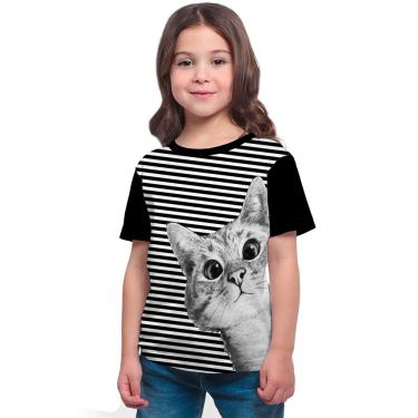 Imagem de Camiseta Ramavi Gato Curioso Infantil Preto 2