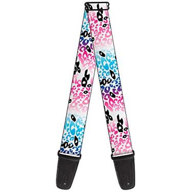 Imagem de Alça de guitarra leopardo, rosa, azul, preta, 5 cm de largura