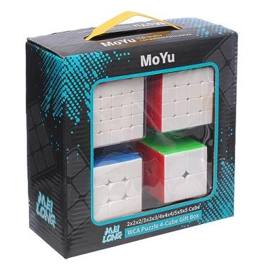 Imagem de Box Cubo Mágico Profissional MoYu 2x2x2 + 3x3x3 + 4x4x4 + 5x5x5 Stickerless
