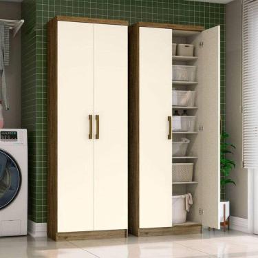 Imagem de Armário Multiuso 2 Portas Leve Henn Rústico/Off White