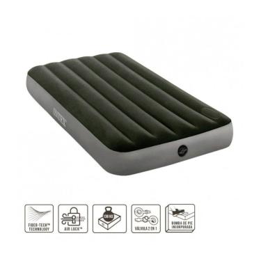 Imagem de Colchão Inflável Dura Beam Solteiro Downy com Bomba de Pé Intex