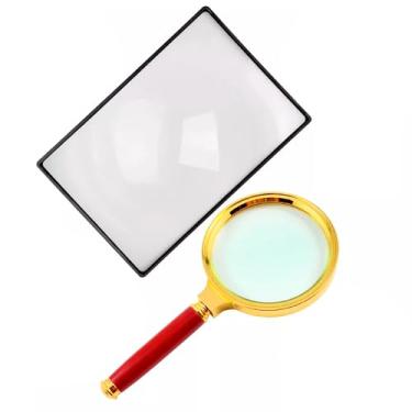 Imagem de Kit Leitura Lupa De Mão E Folha A5 3x 10x Zoom Lente Aumento