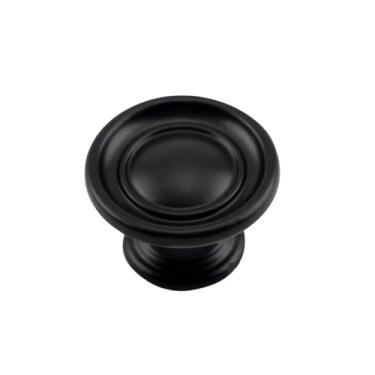 Imagem de Hardware para móveis estilo pastoral retrô redondo alça de furo único liga de zinco maçaneta da porta do armário maçaneta do armário, 8113, preto