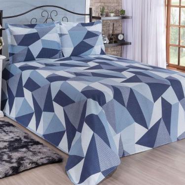 Imagem de Kit Cobre Leito Casal Super King Bella Piquet 03 Peças - Marinho - Bor