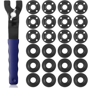 Imagem de Hicarer Kit de 25 chaves de porca de rebarbadora angular 5/20.3 cm-11 chave de porca de trava de metal flange compatível com Dewalt/Makita/Bosch/Hitachi/Metabo (azul)