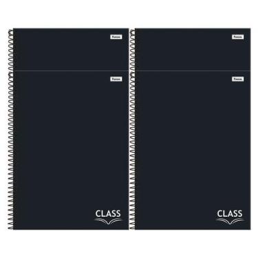 Imagem de Kit 4 Caderno 1 materia Universitario Preto Class Foroni Capa dura