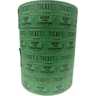 Imagem de The Ticket Gurus -Raffle Tickets - (4 Rolls of 2000 Double Tickets) 8.000 Total 50/50 Raffle Tickets - (4) Rolos Verdes