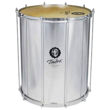 Imagem de Surdo Timbra 18X55 Samba Aluminio C/Aro Cromado Pele Animal