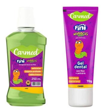 Imagem de Kit Pasta De Dente + Enxaguante Bucal Carmed Fini Minhocas - CIMED