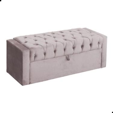 Imagem de Calçadeira de Sapatos Baú Estofada 160 cm Queen Veludo Emma - Fina Mob