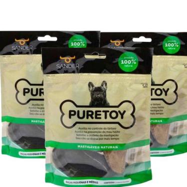 Imagem de Kit com 9 cascos bovinos Mordedores Mastigáveis Puretoy