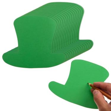 Imagem de MixTeach 72 Peças De Chapéus Dia São Patrício, Recortes Grandes Papel Para Duende, 6" Com Topo Verde, Decoração Festa Irlandesa Pontos Cola Crianças, Projetos Artesanato Escolar, Sala Aula