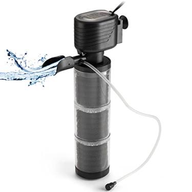 Imagem de SainSmart Filtro de aquário XpertMatic atualizado 35W 3 estágios 528 GPH para tanque de peixes de até 180 galões, filtro interno submersível de tanque de peixes e bomba de água, filtro de energia para tanque de peixes, aquário, lagos