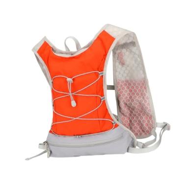 Imagem de oshhni Colete de hidratação Mochila para corrida Mochila refletiva para homens e mulheres Bolsa esportiva Bolsa de água para escalada Maratonista, Laranja