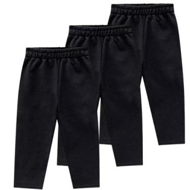 Imagem de Kit 3 Calças Moletom Bebê Unissex Flanelada sem punho Kyly 1 ao 3, 3-B