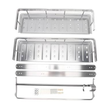 Imagem de Rack de prateleira de banheiro de aço inoxidável organizador de caddy de chuveiro com barra de toalhas para a organização de armazenamento de banheiros Organização multifuncional