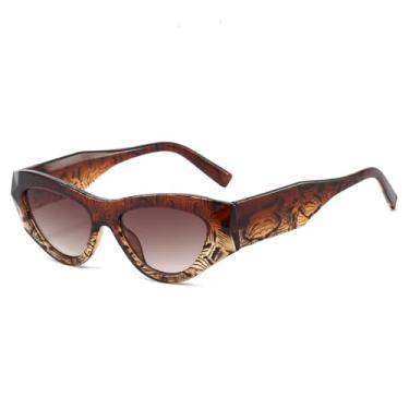 Imagem de Óculos de sol tipo olho de gato, feminino, com gradiente UV400, masculino, para esportes ao ar livre, corrida e equitação, chá marrom, gradiente