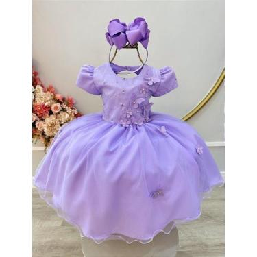 Imagem de Vestido Infantil Lilás Jardim Encantado para Daminha em Festas - Fabul