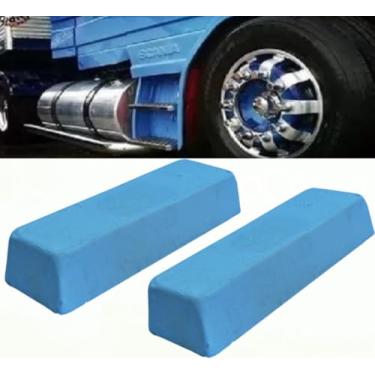 Imagem de Kit 2 Pedras Azul Polimento (1300gr) Roda Caminhão Tanque Cr