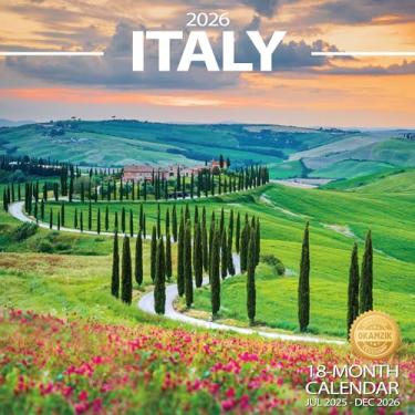 Imagem de Calendário de parede 2025-2026 - Calendário de parede mensal pendurado na Itália com blocos grandes para organização e planejamento, agenda acadêmica, casa, escritório e família, papel grosso e