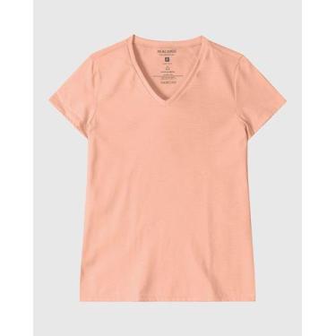 Imagem de Blusa Básica Feminina Decote V Em Algodão - Malwee, Laranja, M