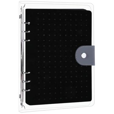 Imagem de Fichário A5, capacidade de 350 pinos com 8 páginas de feltro, fecho de zíper, mangas transparentes, capa dura preta para colecionadores