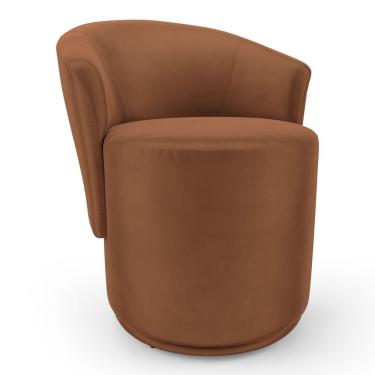 Imagem de Poltrona Orgânica Living Mavi Fixa Veludo Terracota - Desk Design